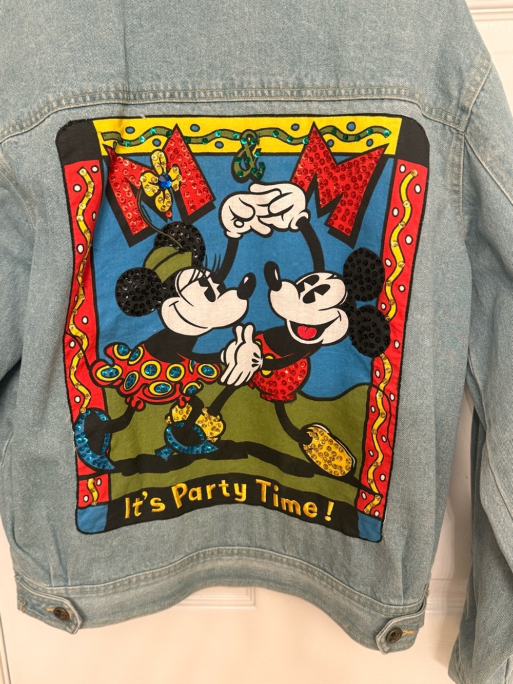 Disney' It’s Party Time Mickey & Minnie Denim Jean Jacket